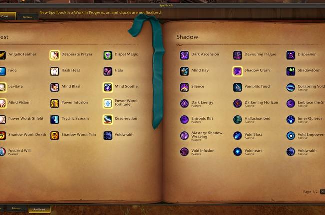 An Initial Preview of the Revamped Spellbook Interface in The War Within Alpha