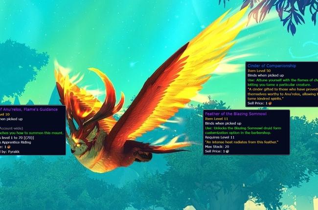 Confirmed Rewards from Mythic Fyrakk: The Ember of Friendship and Enchantment of the Fiery Somnowl