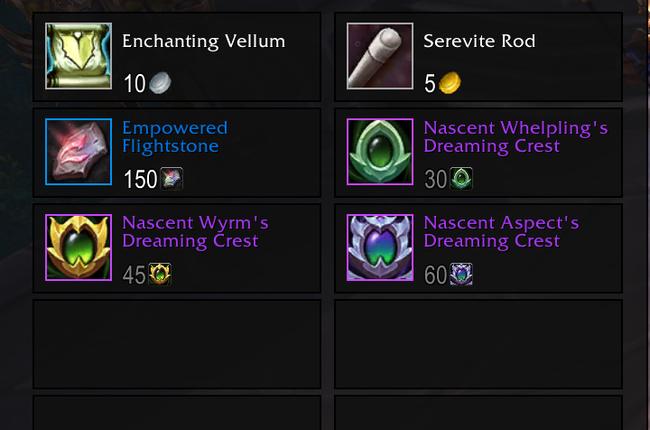 Patch 10.2 Increases Crafting Requirement for Aspect Enchanted Crests