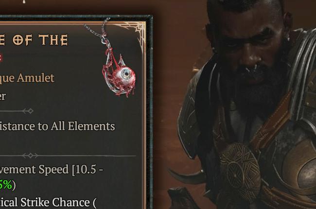 Unique Unfinished Amulet Found in Helltide - Diablo 4 Season 4