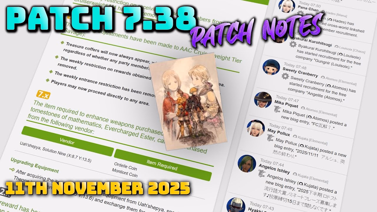 FFXIV Patch 7.38 Notes Released!