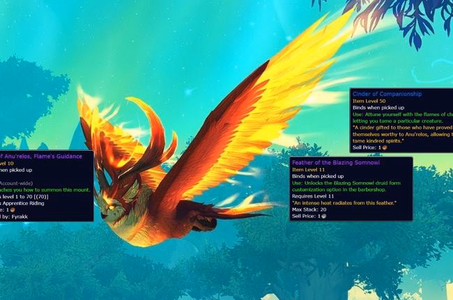 Confirmed Rewards from Mythic Fyrakk: The Ember of Friendship and Enchantment of the Fiery Somnowl
