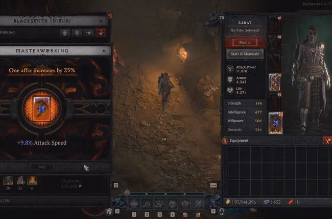 Diablo 4 Season 4 Update 1.4.1 - Reduced Masterworking Gold Expenses