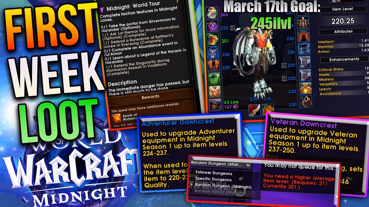Midnight Week 1 Loot Guide: World Quests, Mythic0s, Renown Tips