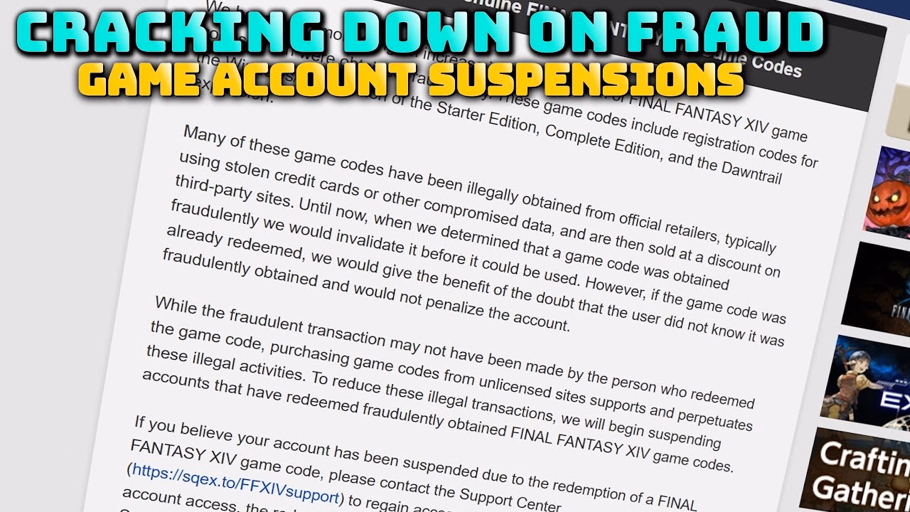 FFXIV: Final Fraudality 14 - Tackling Fraudulent Game Codes