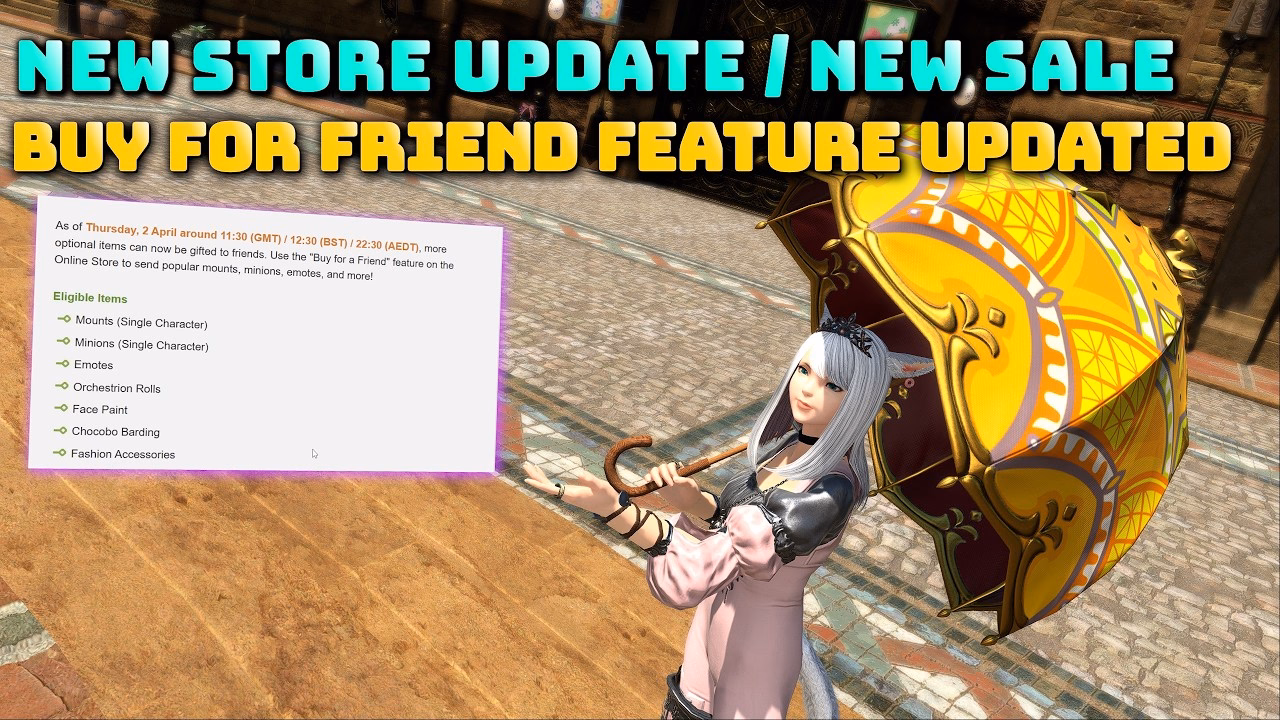 FFXIV: Store Update, Sale & Updated Buy for Friend Feature