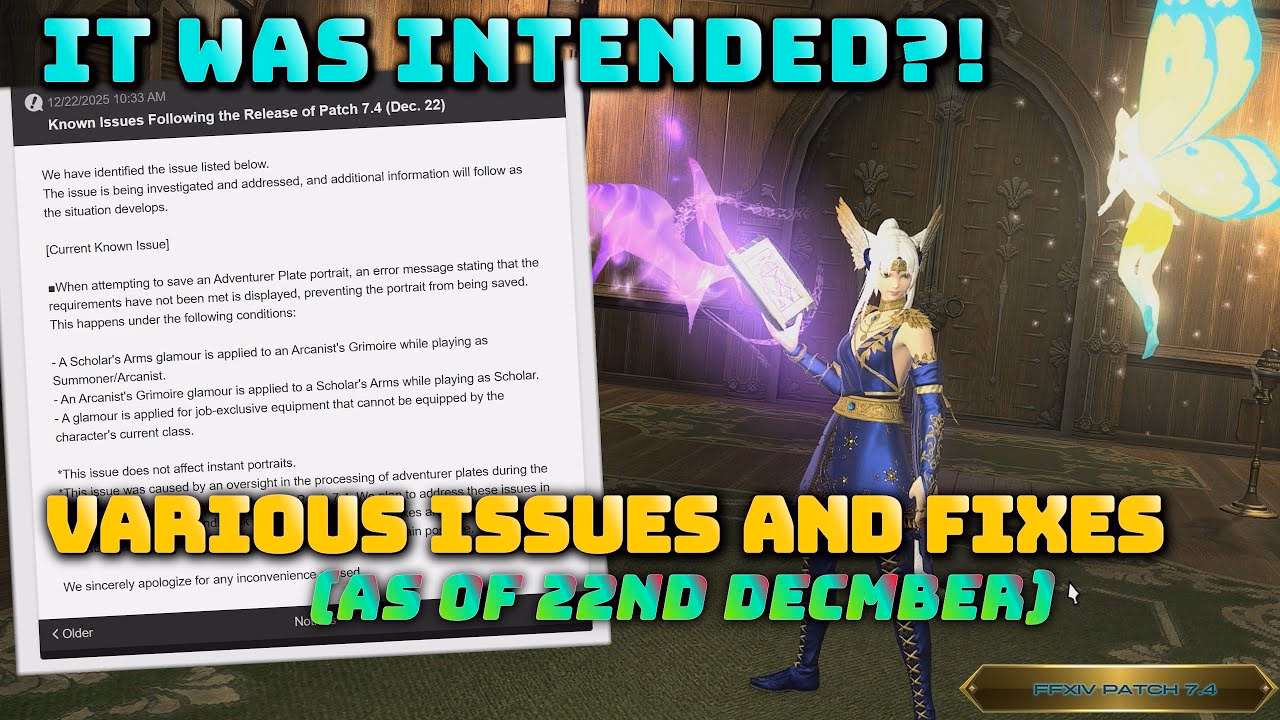 FFXIV: Issues & Fixes After 7.4 Update - December 2025