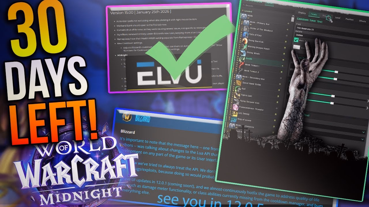 ElvUI Replaced: Midnight UI Changes, No Updates Until 12.0.5