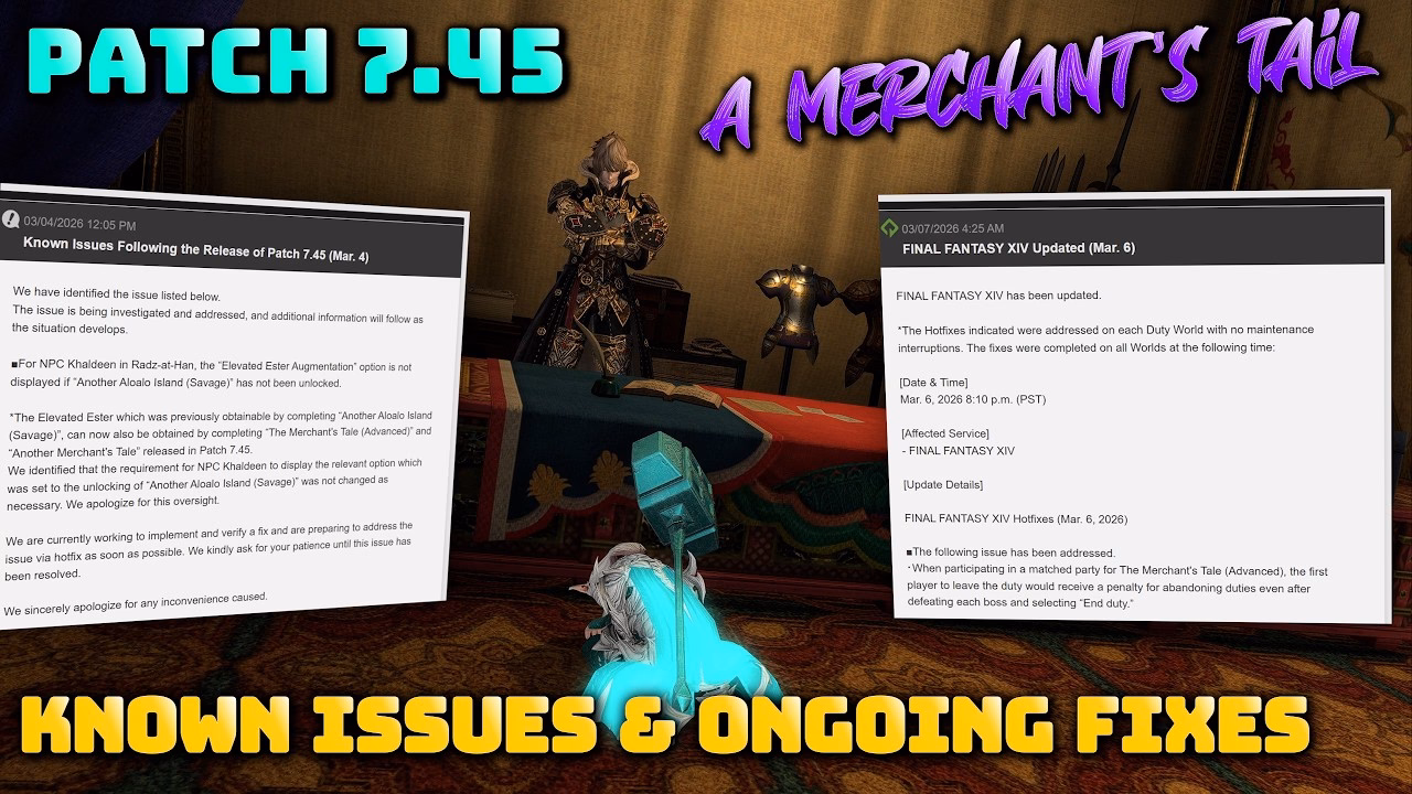 FFXIV 7.45: Current Issues & Fixes in Progress