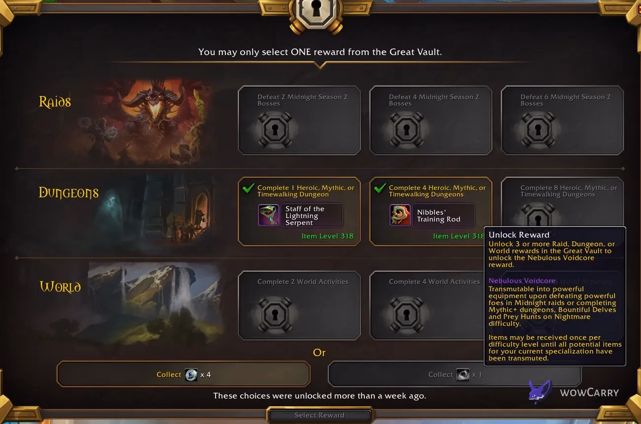 WoW Midnight Great Vault Guide: Season 2, Nebulous Voidcore