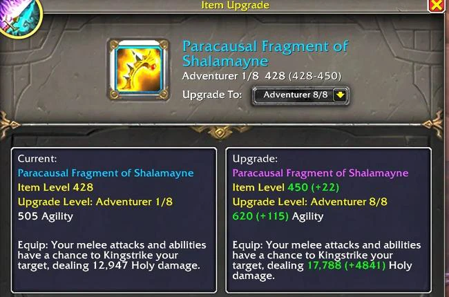 Upgradeable Open World Activity Gear Now Available at 450 Item Level