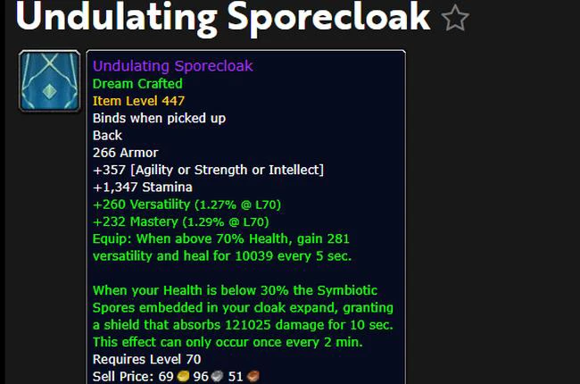 Sporecloak's Shield Adjustment in Patch 10.2