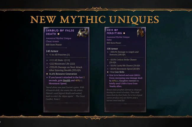 Latest Mythic Unique Items Arriving in Diablo 4 Patch 2.0 PTR