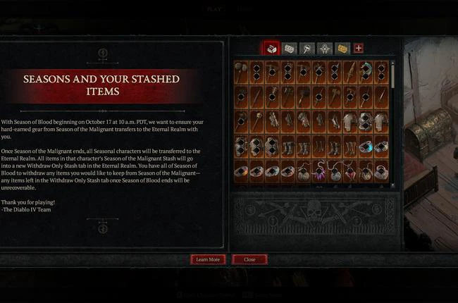 Diablo 4 - Fate of 'Season of the Malignant' Season 1 Characters on October 17th