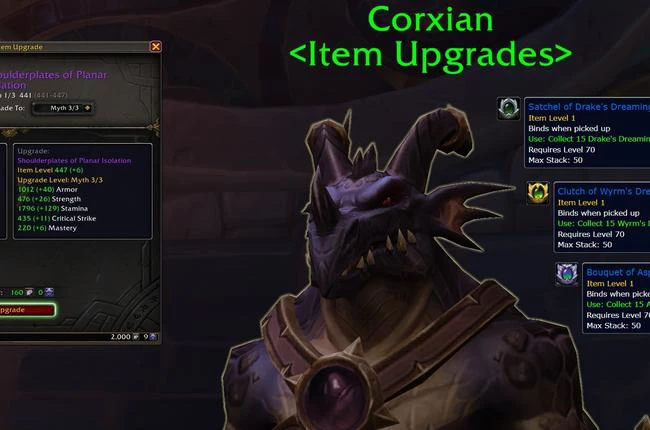 Dreaming Crest Trading and Upgrade System in Patch 10.2