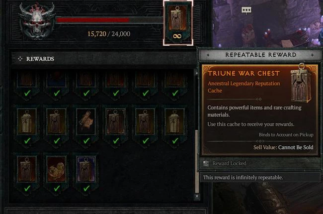 Mother's Gift Reputation Bonuses Persist Beyond Last Reward Level in Diablo 4 Season 5