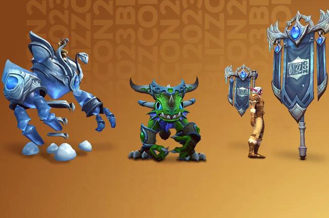 Exclusive BlizzCon® Merchandise - Ysergle Companion, Bound Blizzard Aerial Mount, Frosty Festivity Trinket