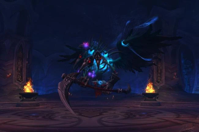 Maw-Themed Agility Scythe: Enhanced Howling Echoes Polearm in Black Rook Hold Season 3 Mythic+ Run