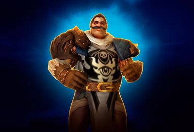 WoW character wearing an animated TCG spell-effect tabard