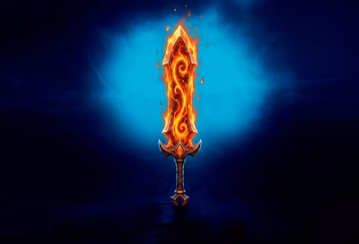 WoW weapon illusion glowing enchant visual on a transmogged weapon