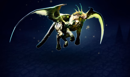 FFXIV Lynx of Imperious Wind, a green wind-themed winged lynx mount from the Barbariccia Extreme trial