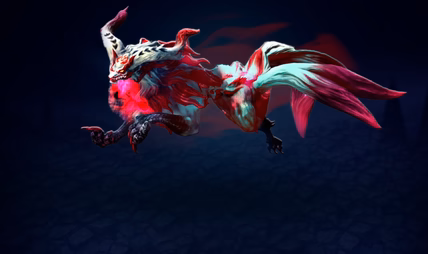 The Kamuy of the Nine Tails wolf mount standing in FFXIV Stormblood