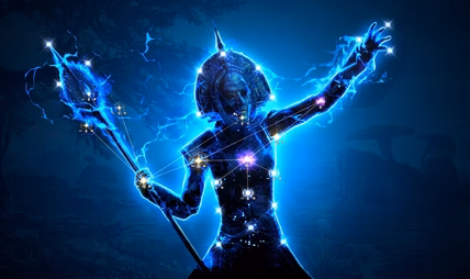 Champion Points constellation tree in The Elder Scrolls Online with active stars highlighted