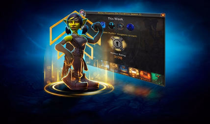 WoW Mythic+ rating boost — a premade team climbing the Midnight Season 1 RIO score ladder.