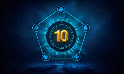 Mythic +10 Boost service ad with a four-booster team preparing to time a Midnight Season 1 dungeon key.