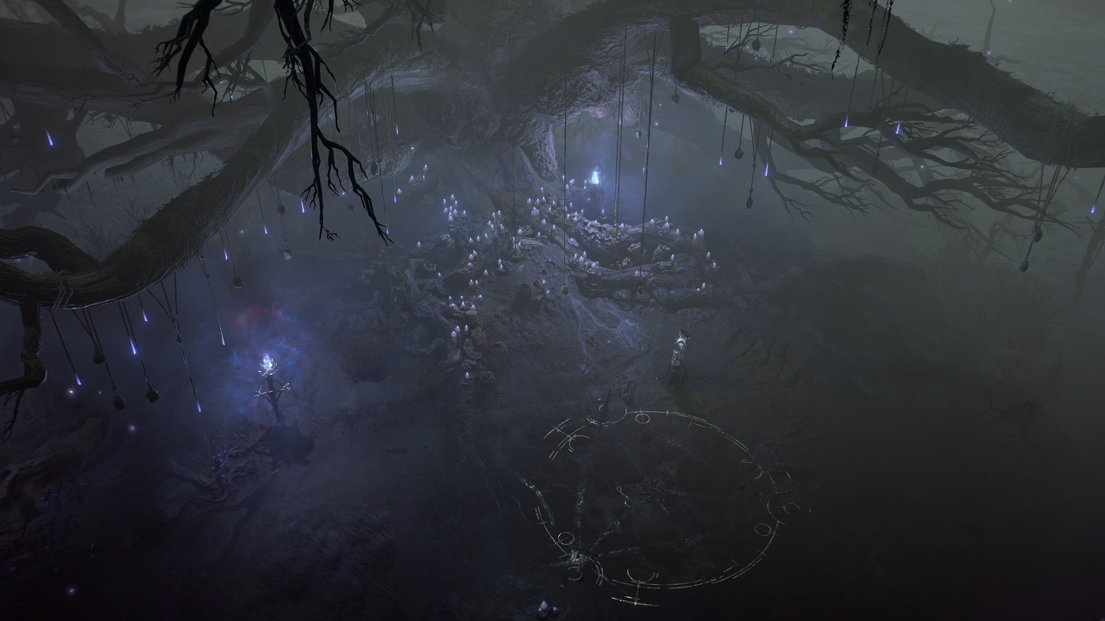 Dark ritual forest environment from Diablo 4 Season of Witchcraft