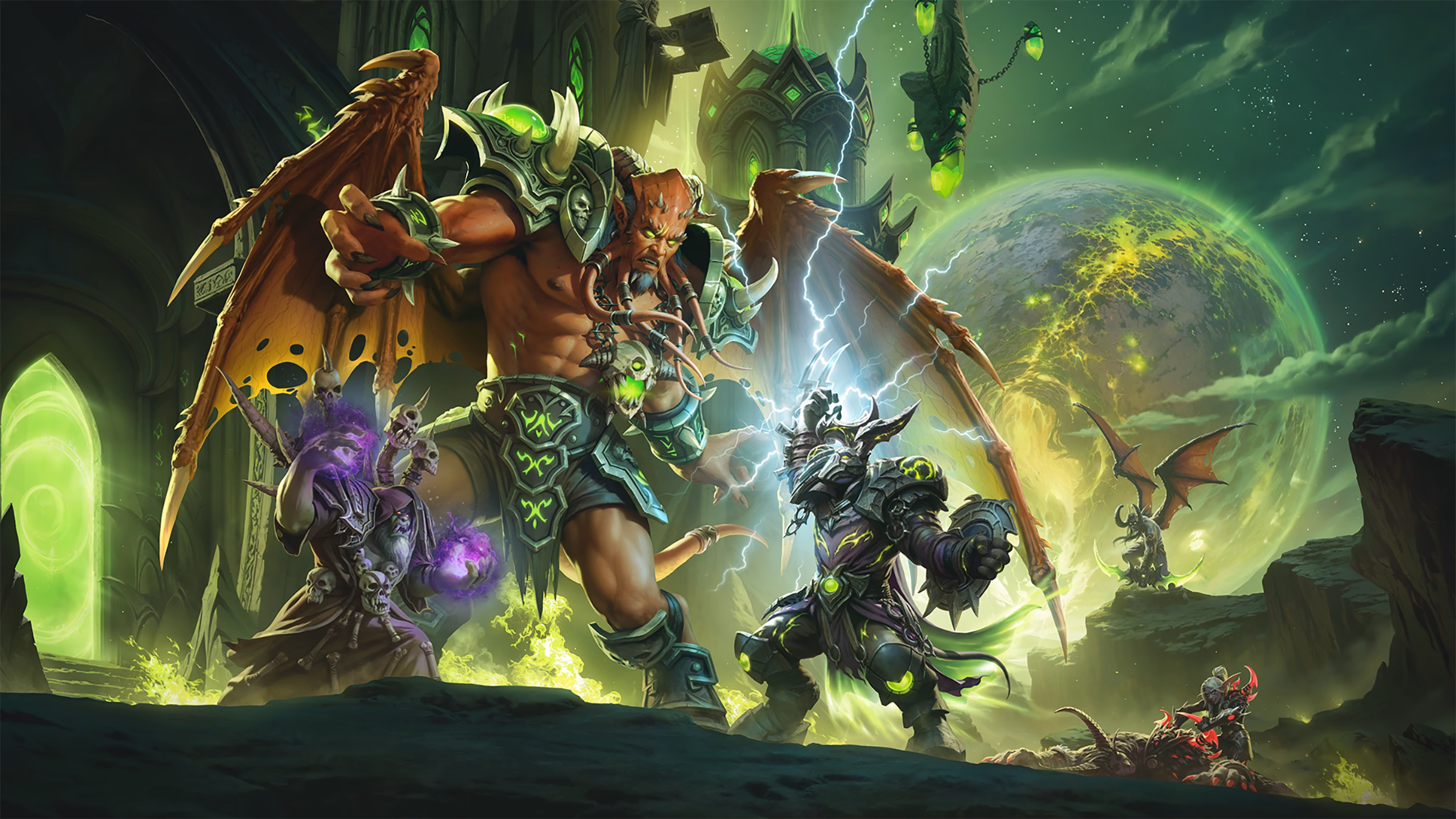 World of Warcraft Legion Remix key art with Illidan Stormrage and the Burning Legion