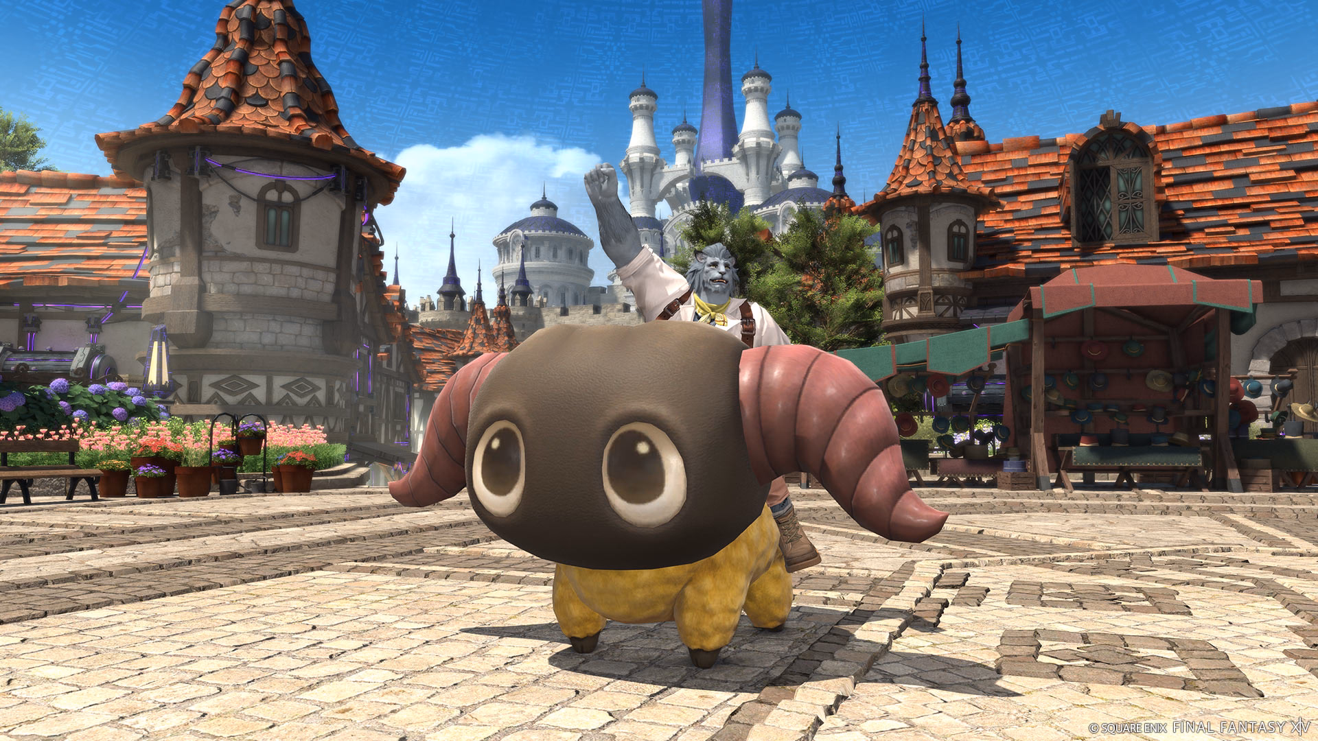 The Yan flying mount summoned by an adventurer in Final Fantasy XIV