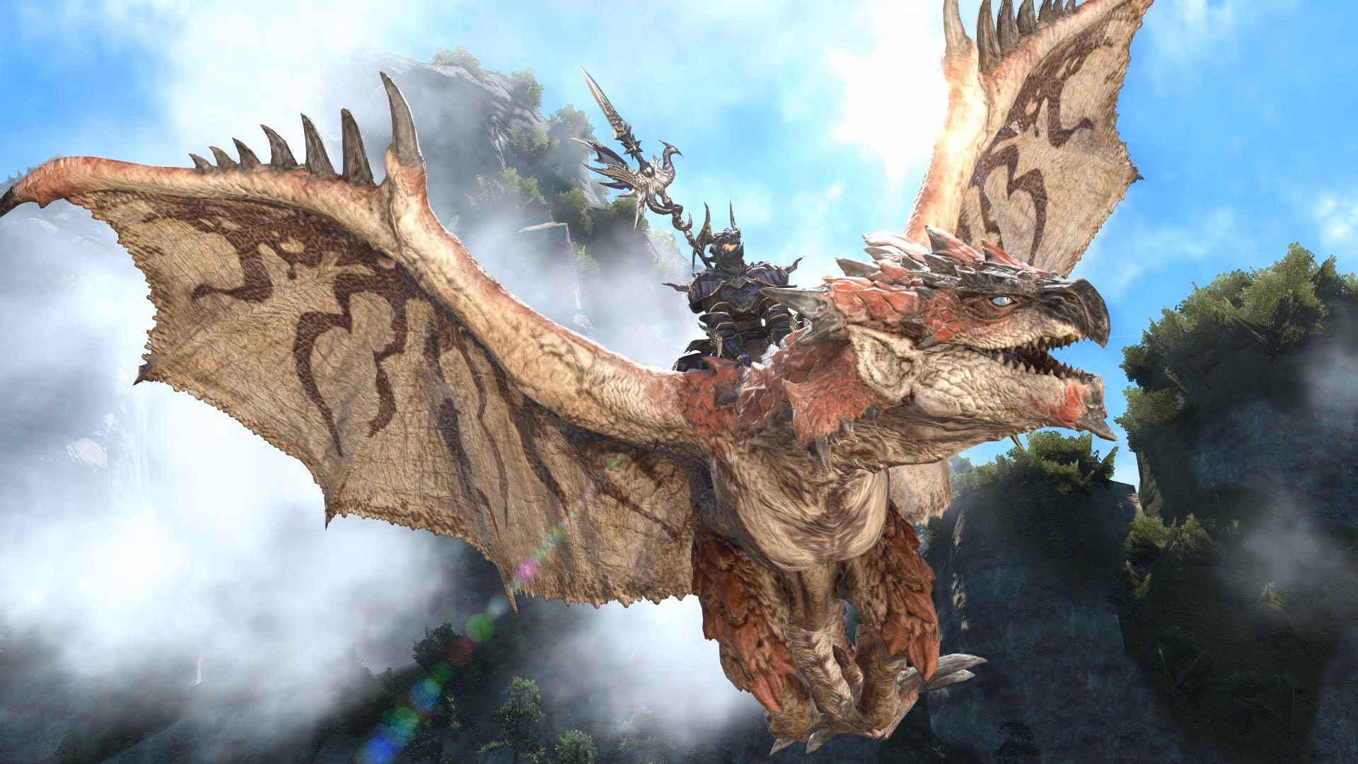 FFXIV Rathalos mount, the Monster Hunter flying wyvern earned from The Great Hunt (Extreme)