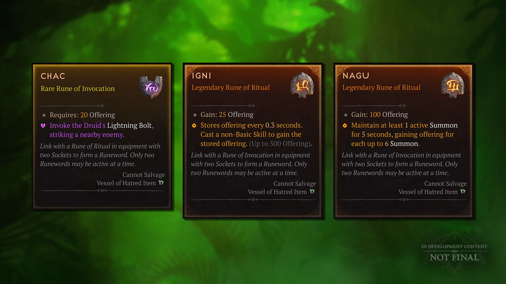Diablo 4 PTR 2.1.0 Rune system overview from Blizzard official media