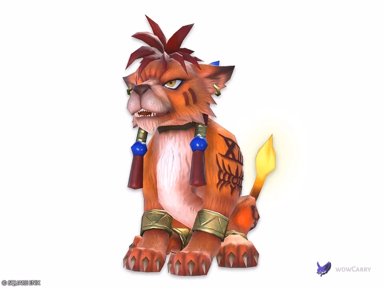 Official Wind-up Red XIII minion showing orange fur, marked flank and flame-tipped tail