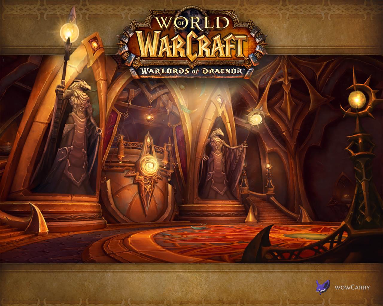 Arakkoa sun-temple architecture inside the Skyreach dungeon