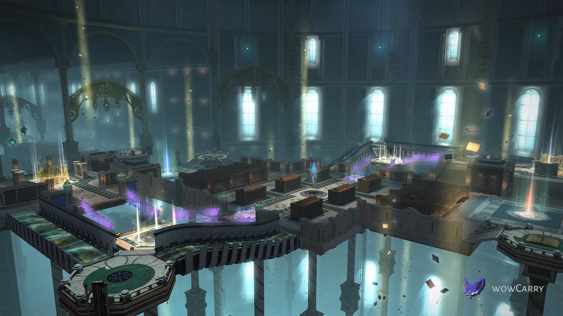 FFXIV Patch 7.5 Crystalline Conflict new map Archeia Harmonias Sharlayan-library themed PvP stage