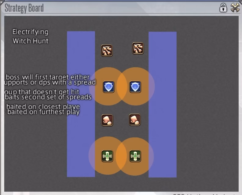 FFXIV Strategy Board customization panel showing mechanic markers and icon options