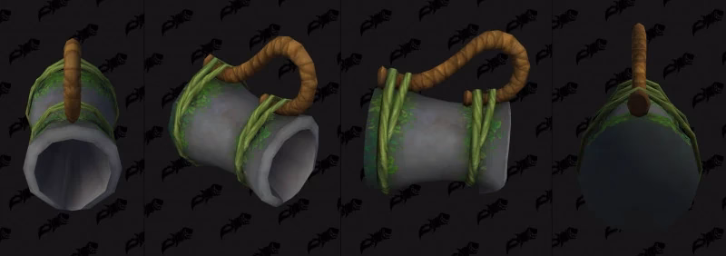 Four-angle model plate of Cultivatorâs Watering Can with a curved handle and leafy trim