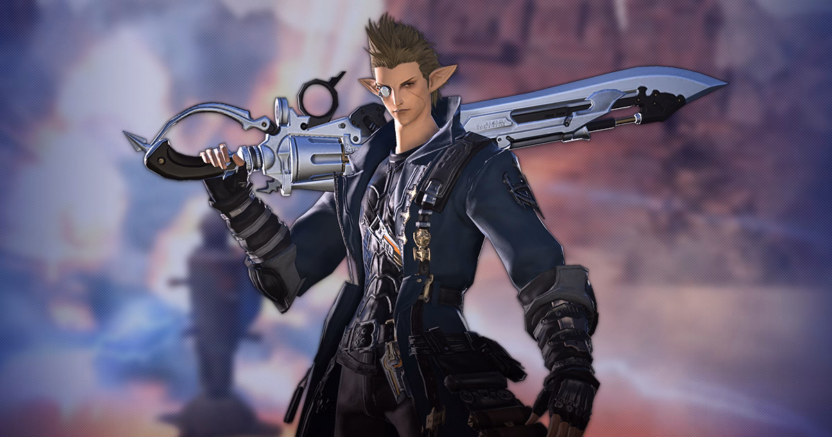 Final Fantasy XIV Gunbreaker job official character artwork from the FFXIV job guide