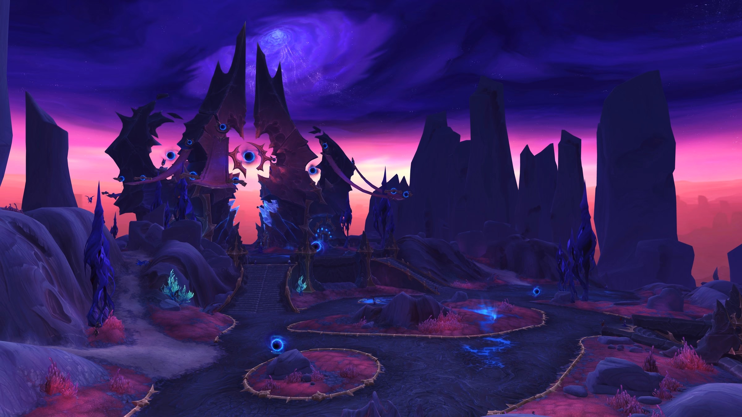 Midnight Season 1 PvP environment — Voidstorm-themed arena and battleground