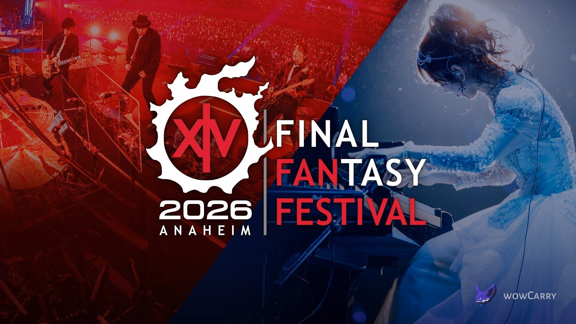 Official FFXIV Fan Festival 2026 paid concert stream key art featuring THE PRIMALS in Anaheim