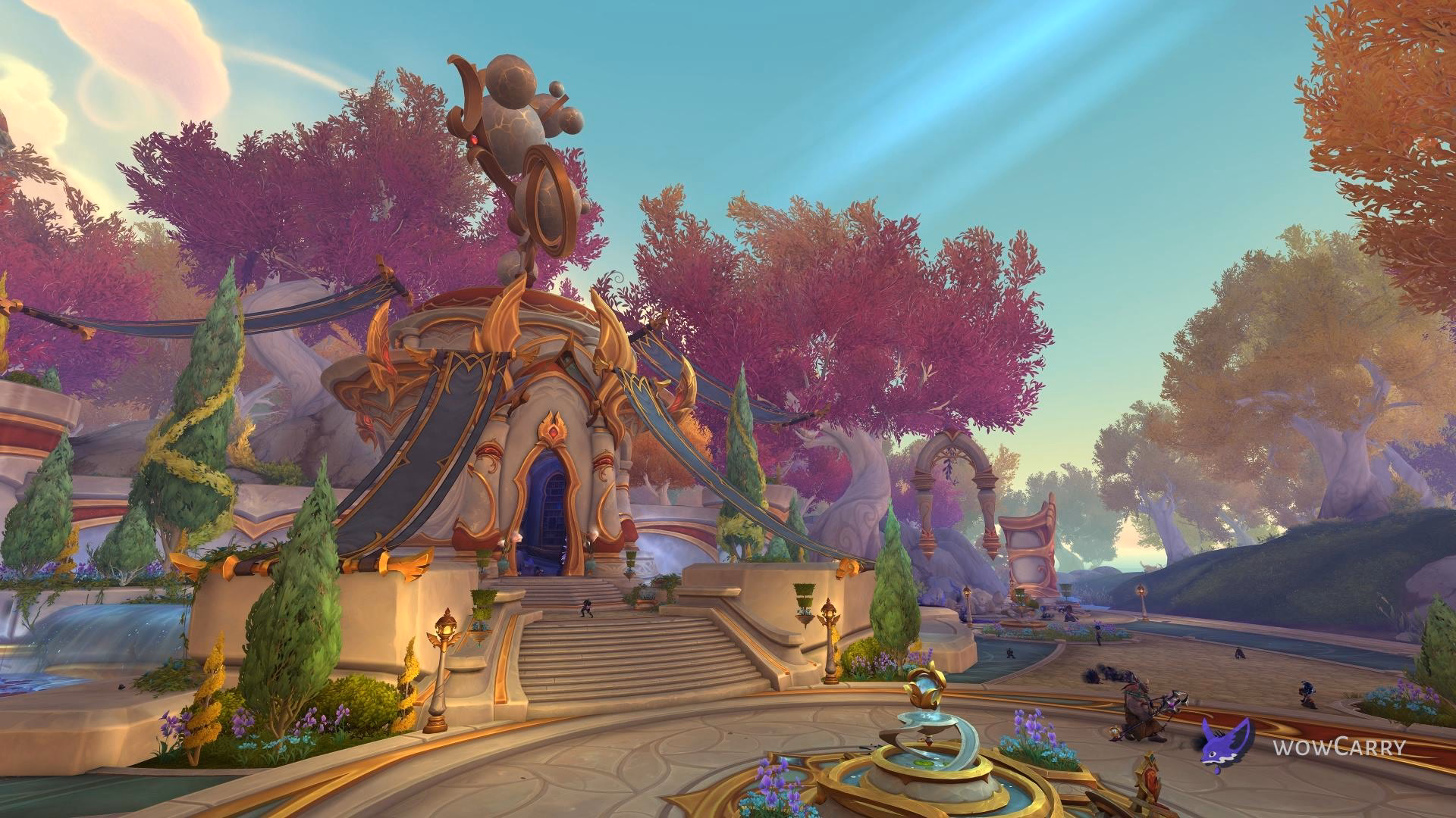 Reimagined Quel'Thalas zone in WoW Midnight with rebuilt elven architecture