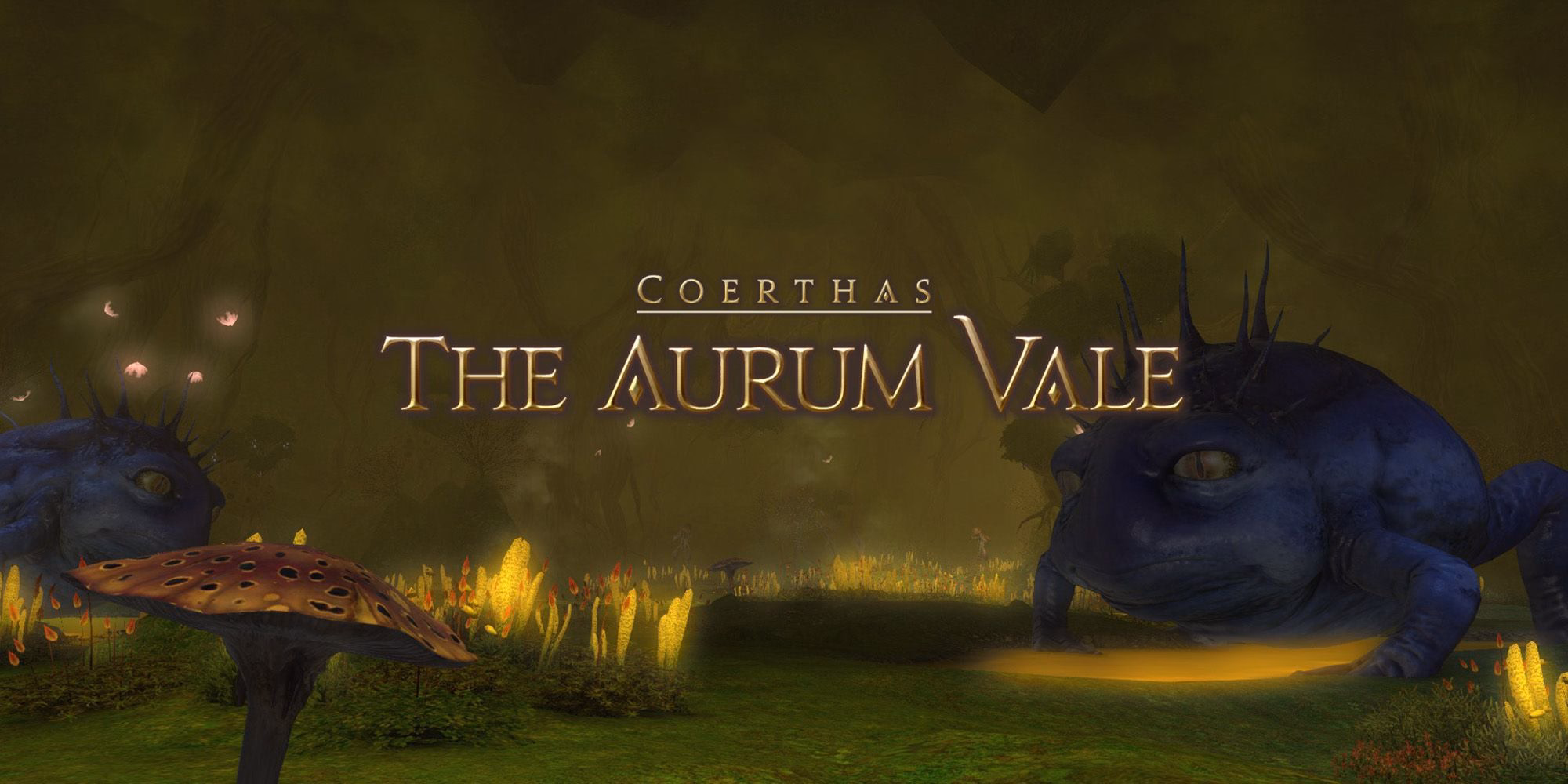 The Aurum Vale dungeon entrance in FFXIV, the poison-filled golden cavern in Coerthas