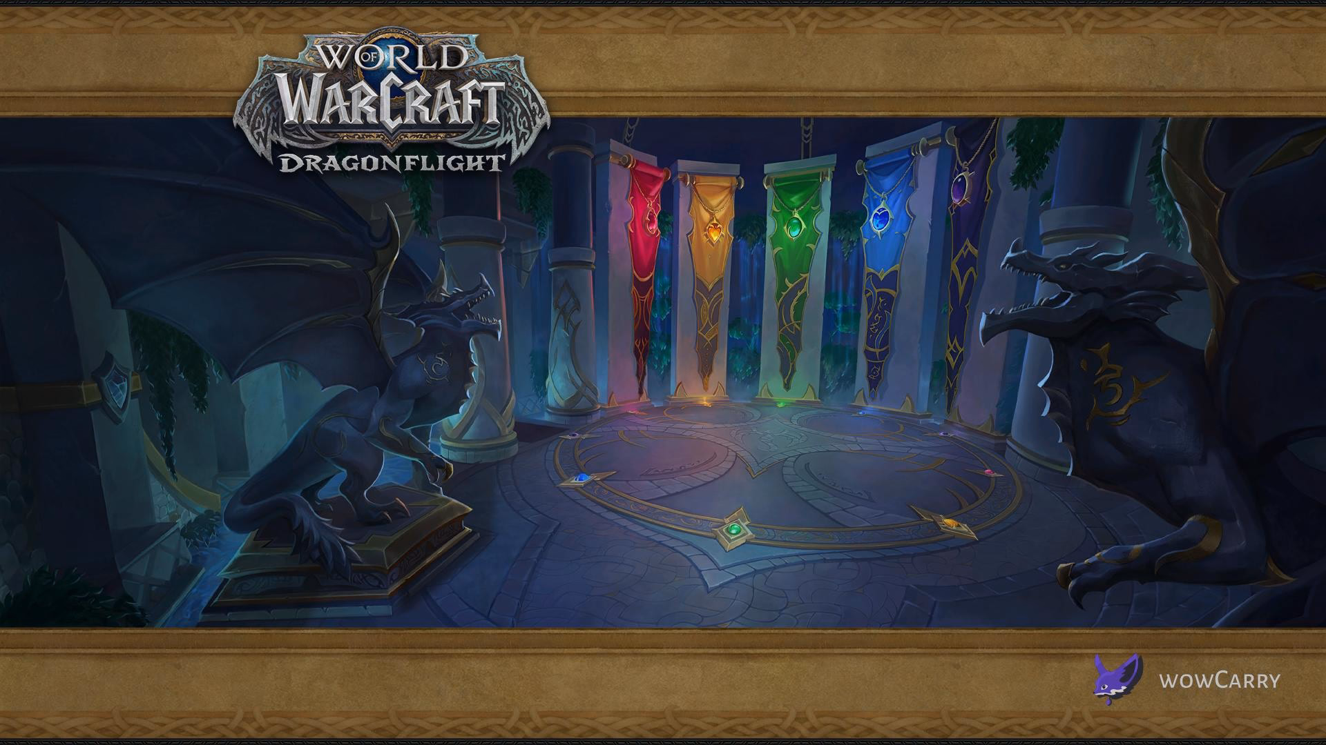 Algeth'ar Academy loading screen art, dungeon halls in Thaldraszus