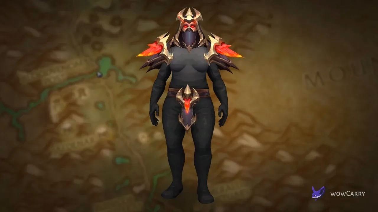 Official Blood Onyx cowl, shoulders and belt on a model