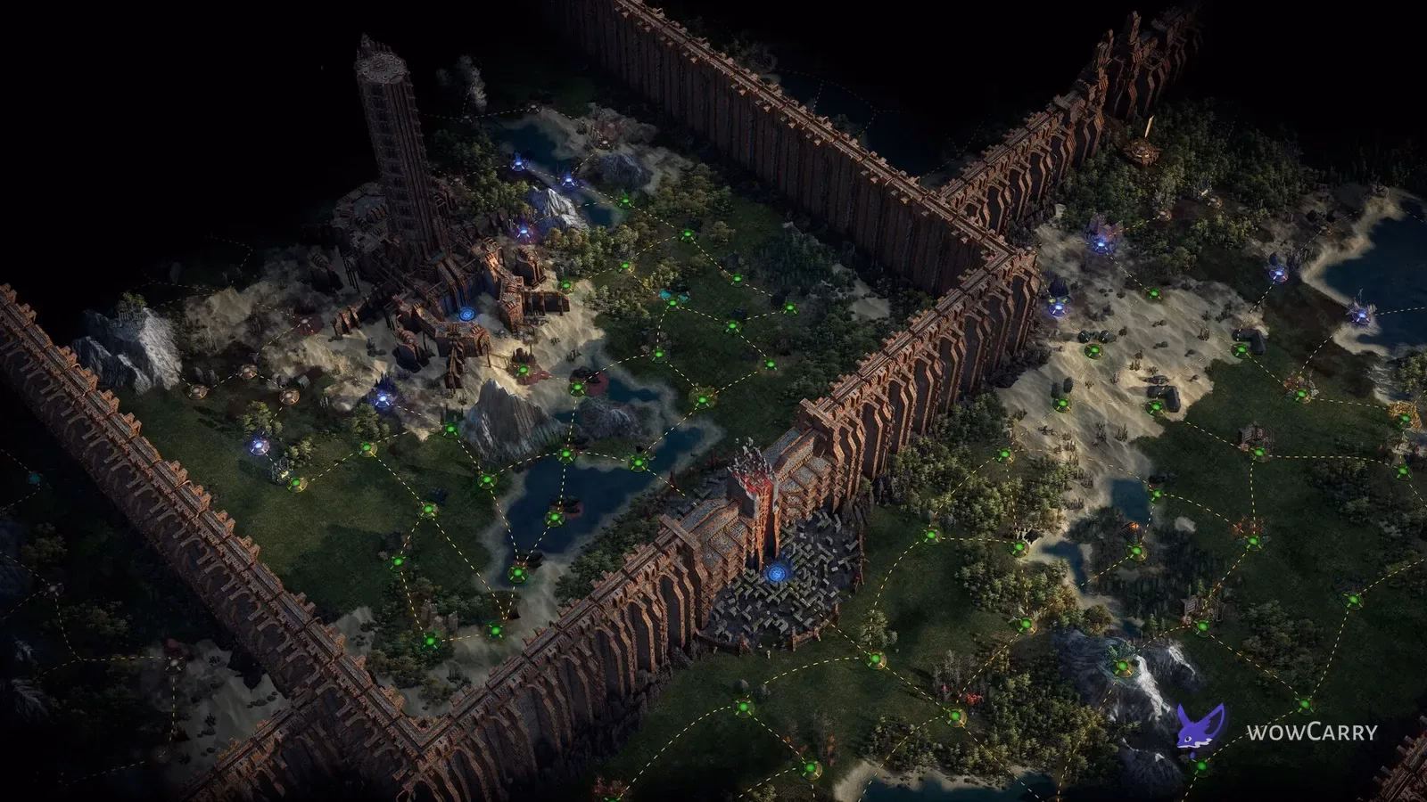 Official Path of Exile 2 Atlas screenshot with connected map nodes