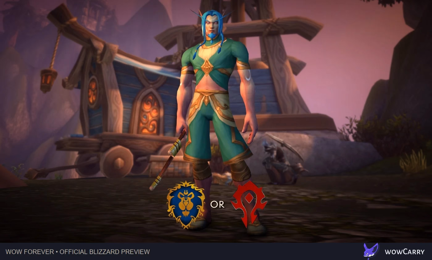 Skyborne character creation preview with Horde and Alliance choices