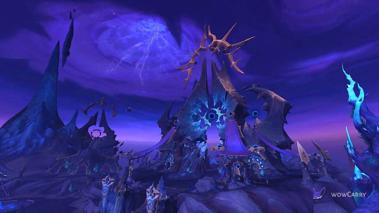 Voidstorm zone landscape in WoW Midnight, the void-corrupted realm of Season 1