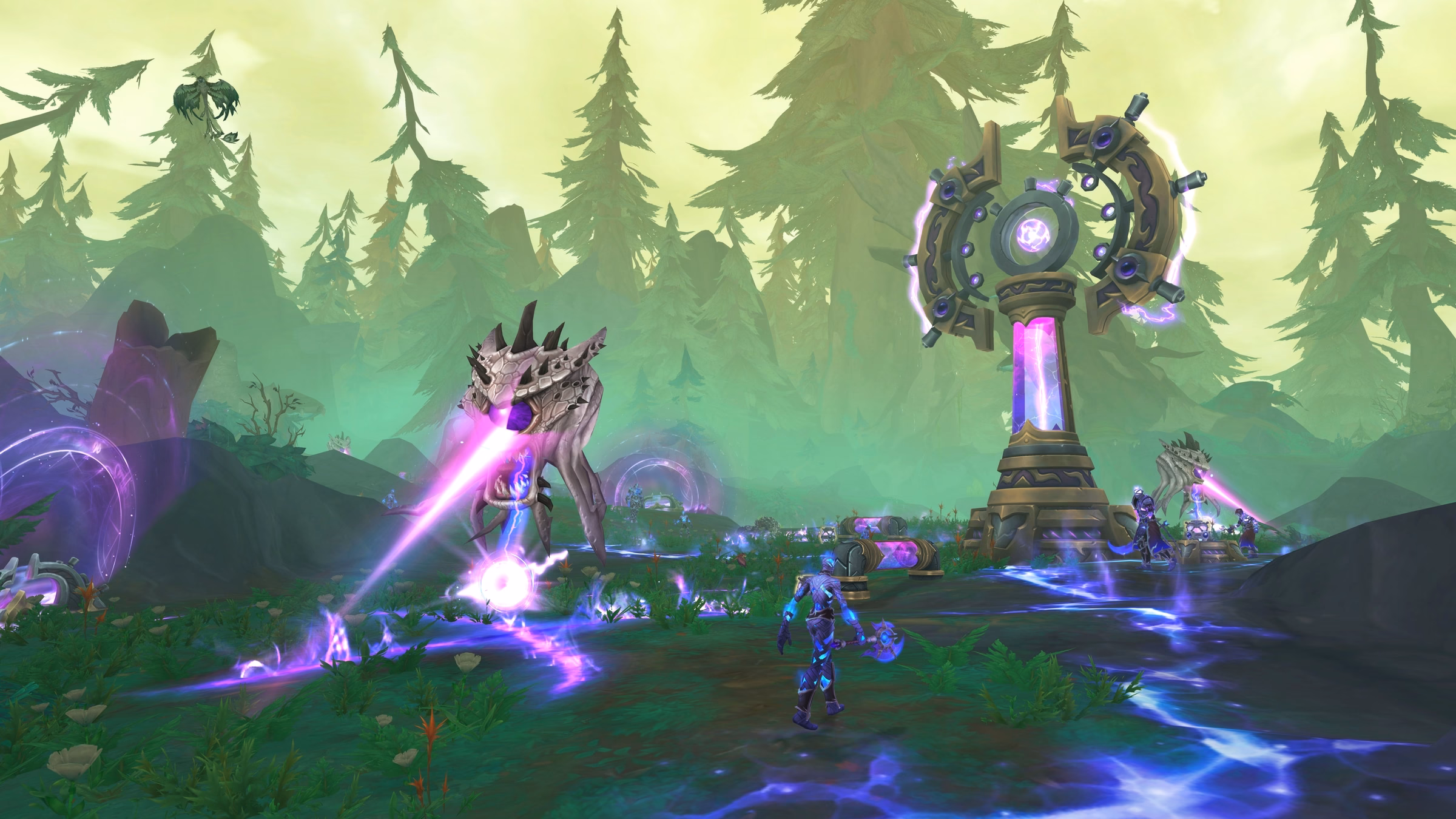 Voidstorm zone scene showing the 12.0.5 outdoor content tied to the Voidforge